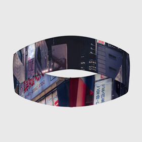 Повязка на голову 3D с принтом Ночной Токио в Кировске,  |  | город | города | дома | здания | иероглифы | надписи | небо | неон | ночь | огни | страны | сумерки | улица | фонари | япония