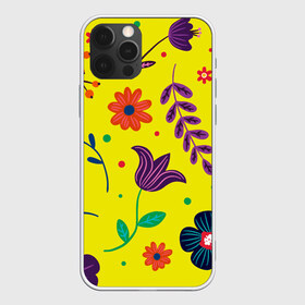 Чехол для iPhone 12 Pro Max с принтом Цветочный микс в Кировске, Силикон |  | flowers | девушки | желтые | круги | лето | листья | природа | разноцветные | растения | ромашки | солнце | текстура | тропика | тюльпаны | узоры | цветочки | цветы