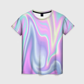 Женская футболка 3D с принтом Vaporwave в Кировске, 100% полиэфир ( синтетическое хлопкоподобное полотно) | прямой крой, круглый вырез горловины, длина до линии бедер | abstraction | vaporwave | абстракция | узор