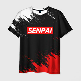 Мужская футболка 3D с принтом SENPAI в Кировске, 100% полиэфир | прямой крой, круглый вырез горловины, длина до линии бедер | ahegao | kawai | kowai | oppai | otaku | senpai | sugoi | waifu | yandere | ахегао | ковай | отаку | сенпай | яндере