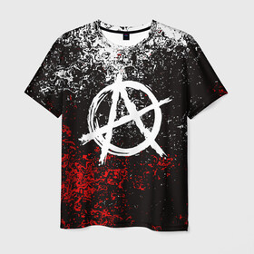 Мужская футболка 3D с принтом АНАРХИЯ в Кировске, 100% полиэфир | прямой крой, круглый вырез горловины, длина до линии бедер | anarchy | riot | rock | анархия | бунт | знаки | музыка | панки | рок | символ