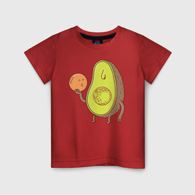 Детская футболка хлопок с принтом Авокадо в Кировске, 100% хлопок | круглый вырез горловины, полуприлегающий силуэт, длина до линии бедер | avocado | vegan | vegetarian | авокадо | веган | вегетарианство