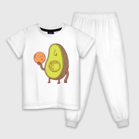 Детская пижама хлопок с принтом Авокадо в Кировске, 100% хлопок |  брюки и футболка прямого кроя, без карманов, на брюках мягкая резинка на поясе и по низу штанин
 | Тематика изображения на принте: avocado | vegan | vegetarian | авокадо | веган | вегетарианство