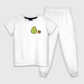Детская пижама хлопок с принтом Авокадо в Кировске, 100% хлопок |  брюки и футболка прямого кроя, без карманов, на брюках мягкая резинка на поясе и по низу штанин
 | Тематика изображения на принте: avocado | vegan | vegetarian | авокадо | веган | вегетарианство