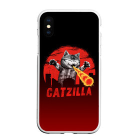 Чехол для iPhone XS Max матовый с принтом CATZILLA в Кировске, Силикон | Область печати: задняя сторона чехла, без боковых панелей | catzilla | годзилла | кот | котик | кошка | кэтзилла | мимими | прикол | прикольная