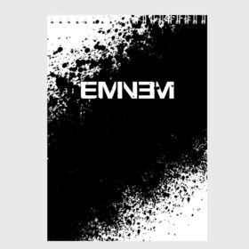 Скетчбук с принтом EMINEM в Кировске, 100% бумага
 | 48 листов, плотность листов — 100 г/м2, плотность картонной обложки — 250 г/м2. Листы скреплены сверху удобной пружинной спиралью | america | eminem | rap | slim shady | usa | америка | зарубежный реп | реп | сша | эминем