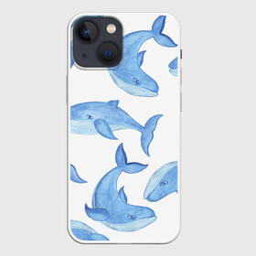 Чехол для iPhone 13 mini с принтом Косяк китов в Кировске,  |  | арт | карандашом | кит | киты | красками | море | моря | океан | океаны | под водой | рисунок