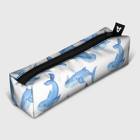 Пенал 3D с принтом Косяк китов в Кировске, 100% полиэстер | плотная ткань, застежка на молнии | Тематика изображения на принте: арт | карандашом | кит | киты | красками | море | моря | океан | океаны | под водой | рисунок
