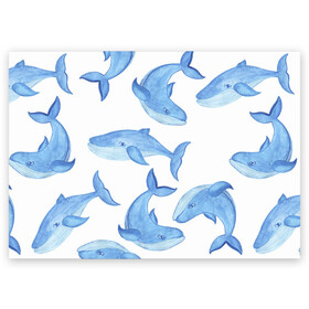Поздравительная открытка с принтом Косяк китов в Кировске, 100% бумага | плотность бумаги 280 г/м2, матовая, на обратной стороне линовка и место для марки
 | Тематика изображения на принте: арт | карандашом | кит | киты | красками | море | моря | океан | океаны | под водой | рисунок