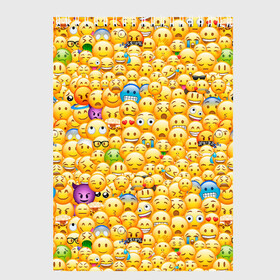 Скетчбук с принтом Смайлики Emoji в Кировске, 100% бумага
 | 48 листов, плотность листов — 100 г/м2, плотность картонной обложки — 250 г/м2. Листы скреплены сверху удобной пружинной спиралью | emoji | smile | sticker | грусть | любовь | печаль | плачь | смайлики | стикеры | текстура | улыбка | эмоджи | эмодзи