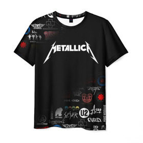 Мужская футболка 3D с принтом Metallica в Кировске, 100% полиэфир | прямой крой, круглый вырез горловины, длина до линии бедер | Тематика изображения на принте: james alan hetfield | джеймс хетфилд | кирк хэмметт | ларс ульрих | металлика | музыка | роберт трухильо | трэш метал | хеви метал