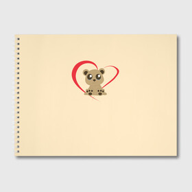 Альбом для рисования с принтом Мишка в Кировске, 100% бумага
 | матовая бумага, плотность 200 мг. | Тематика изображения на принте: 8марта | brown bear | gift | girls | heart | love | march 8 | plush | spring | весна | девочки | девушкам | коричневый медведь | любовь | мишка | плюшевый | подарок | сердце