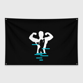 Флаг-баннер с принтом титан в Кировске, 100% полиэстер | размер 67 х 109 см, плотность ткани — 95 г/м2; по краям флага есть четыре люверса для крепления | crossfit | sport | бодибилдинг | зал | мужчина | мускулы | мышцы | сила | спорт | фитнес