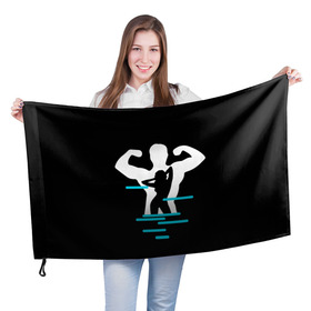 Флаг 3D с принтом титан в Кировске, 100% полиэстер | плотность ткани — 95 г/м2, размер — 67 х 109 см. Принт наносится с одной стороны | crossfit | sport | бодибилдинг | зал | мужчина | мускулы | мышцы | сила | спорт | фитнес