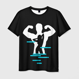 Мужская футболка 3D с принтом титан в Кировске, 100% полиэфир | прямой крой, круглый вырез горловины, длина до линии бедер | crossfit | sport | бодибилдинг | зал | мужчина | мускулы | мышцы | сила | спорт | фитнес