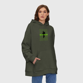 Худи SuperOversize хлопок с принтом BILLIE EILISH logo в Кировске, 70% хлопок, 30% полиэстер, мягкий начес внутри | карман-кенгуру, эластичная резинка на манжетах и по нижней кромке, двухслойный капюшон
 | bad guy | billie eilish | duh | human | logo | альбом | билли айлиш | билли эйлишь | концерт | лого | логотип | модная | музыка | певица | прикольная | прикольный | тур | человечек