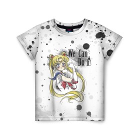 Детская футболка 3D с принтом Sailor Moon. We can do it! в Кировске, 100% гипоаллергенный полиэфир | прямой крой, круглый вырез горловины, длина до линии бедер, чуть спущенное плечо, ткань немного тянется | ami | girl | mizuno | moon | sailor | tsukino | usagi | ами | банни | волшебница | девушка | малышка | махо сёдзё | мидзуно | минако | мун | рэй | сейлор | усаги | хино | цукино | чибиуса