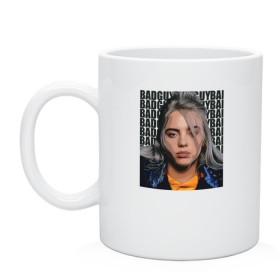 Кружка с принтом Billie Eilish (со спиной) в Кировске, керамика | объем — 330 мл, диаметр — 80 мм. Принт наносится на бока кружки, можно сделать два разных изображения | Тематика изображения на принте: ailish | billi | billie eilish | bury a friend | copycat | crown | dont smile at me | lovely | music | my boy | party favor | pop | били | билли айлиш | музыка | певица | поп | эйлиш