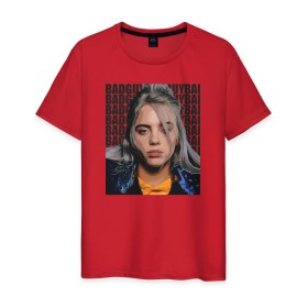 Мужская футболка хлопок с принтом Billie Eilish (со спиной) в Кировске, 100% хлопок | прямой крой, круглый вырез горловины, длина до линии бедер, слегка спущенное плечо. | Тематика изображения на принте: ailish | billi | billie eilish | bury a friend | copycat | crown | dont smile at me | lovely | music | my boy | party favor | pop | били | билли айлиш | музыка | певица | поп | эйлиш