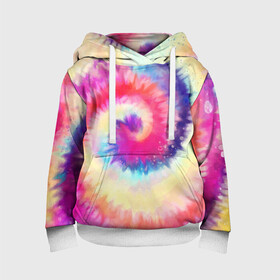 Детская толстовка 3D с принтом Tie Dye vortex в Кировске, 100% полиэстер | двухслойный капюшон со шнурком для регулировки, мягкие манжеты на рукавах и по низу толстовки, спереди карман-кенгуру с мягким внутренним слоем | art | hype | maelstrom | swirl | tie dye | trend | vortex | акварель | акрил | арт | буйство | вихрь | дизайн | завихрение | краски | красок | тай дай | торнадо | тренд | трендовая | хайповая