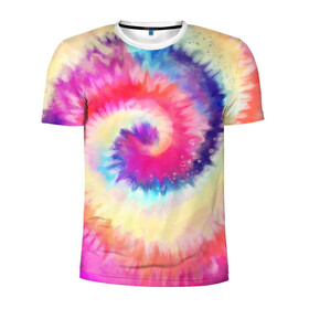 Мужская футболка 3D спортивная с принтом Tie Dye vortex в Кировске, 100% полиэстер с улучшенными характеристиками | приталенный силуэт, круглая горловина, широкие плечи, сужается к линии бедра | art | hype | maelstrom | swirl | tie dye | trend | vortex | акварель | акрил | арт | буйство | вихрь | дизайн | завихрение | краски | красок | тай дай | торнадо | тренд | трендовая | хайповая