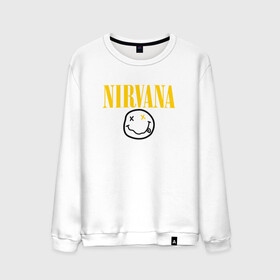 Мужской свитшот хлопок с принтом NIRVANA в Кировске, 100% хлопок |  | cobain | kurt donald cobain | nirvana | smile | альтернативный рок | гранж | дэйв грол | крист новоселич | курт кобейн | нирвана | смайл