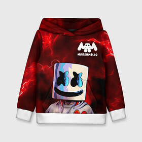 Детская толстовка 3D с принтом MARSHMELLO в Кировске, 100% полиэстер | двухслойный капюшон со шнурком для регулировки, мягкие манжеты на рукавах и по низу толстовки, спереди карман-кенгуру с мягким внутренним слоем | Тематика изображения на принте: marshmello | music | дым | зефир | зефирка | лого | лого marshmello | лого маршмеллоу | логотип | логотип marshmello | логотип маршмеллоу | маршиеллоу | маска | музыка | музыкант