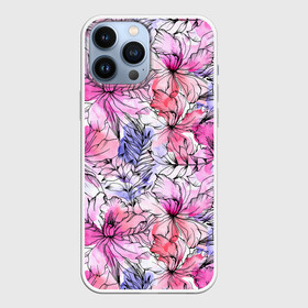 Чехол для iPhone 13 Pro Max с принтом Акварельные цветы в Кировске,  |  | Тематика изображения на принте: 8 марта | flover | акварель | акварельные цветы | краски | цветы