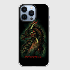 Чехол для iPhone 13 Pro с принтом THE ELDER SCROLLS в Кировске,  |  | dovahkiin | dragonborn | fus ro dah | rpg | skyrim | tes | tes skyrim | the elder scrolls | the elder scrolls skyrim | докавин | рпг | скайрим