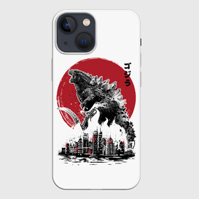 Чехол для iPhone 13 mini с принтом GODZILLA | ГОДЗИЛЛА в Кировске,  |  | comic con | godzilla | gojira | logo | годзилла | знаки | иероглифы | лого | монстр | фильм | чудовище