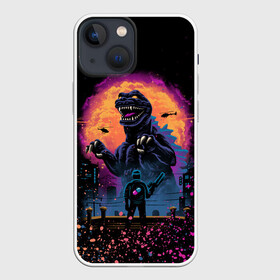 Чехол для iPhone 13 mini с принтом GODZILLA | ГОДЗИЛЛА (Z) в Кировске,  |  | comic con | godzilla | gojira | logo | годзилла | знаки | иероглифы | лого | монстр | фильм | чудовище