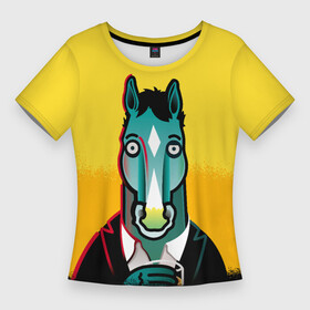 Женская футболка 3D Slim с принтом BoJack Horseman в Кировске,  |  | Тематика изображения на принте: bojack horseman | конь боджек
