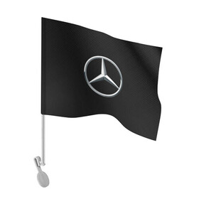 Флаг для автомобиля с принтом MERCEDES-BENZ CARBON | МЕРСЕДЕС в Кировске, 100% полиэстер | Размер: 30*21 см | amg | auto | carbon | mercedes | sport | авто | автомобиль | автомобильные | амг | бренд | карбон | марка | машины | мерседес | спорт