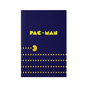 Обложка для паспорта матовая кожа с принтом PAC-MAN в Кировске, натуральная матовая кожа | размер 19,3 х 13,7 см; прозрачные пластиковые крепления | Тематика изображения на принте: 1980 | game | ghostbusters | pac man | игра | монстры | охотники за привидениями | пэкмен | уровень | ход