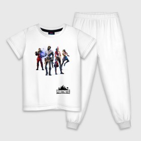 Детская пижама хлопок с принтом Fortnite Фортнайт в Кировске, 100% хлопок |  брюки и футболка прямого кроя, без карманов, на брюках мягкая резинка на поясе и по низу штанин
 | fortnite одежда для самого топового игрока