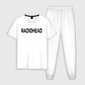 Мужская пижама хлопок с принтом Radiohead в Кировске, 100% хлопок | брюки и футболка прямого кроя, без карманов, на брюках мягкая резинка на поясе и по низу штанин
 | radiohead | thomas edward yorke | альтернативный рок | арт рок | джонни гринвуд | инди рок | колин гринвуд | том йорк | фил селуэй | эд о’брайен | экспериментальный рок | электронная музыка