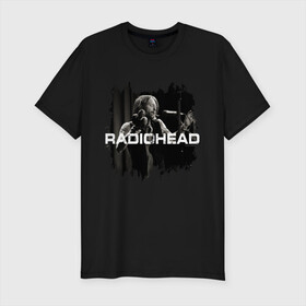 Мужская футболка хлопок Slim с принтом Radiohead в Кировске, 92% хлопок, 8% лайкра | приталенный силуэт, круглый вырез ворота, длина до линии бедра, короткий рукав | radiohead | thomas edward yorke | альтернативный рок | арт рок | джонни гринвуд | инди рок | колин гринвуд | том йорк | фил селуэй | эд о’брайен | экспериментальный рок | электронная музыка