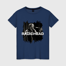 Женская футболка хлопок с принтом Radiohead в Кировске, 100% хлопок | прямой крой, круглый вырез горловины, длина до линии бедер, слегка спущенное плечо | radiohead | thomas edward yorke | альтернативный рок | арт рок | джонни гринвуд | инди рок | колин гринвуд | том йорк | фил селуэй | эд о’брайен | экспериментальный рок | электронная музыка