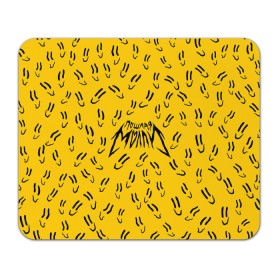 Коврик для мышки прямоугольный с принтом Пошлая Молли Смайлики в Кировске, натуральный каучук | размер 230 х 185 мм; запечатка лицевой стороны | pop | punk | rock | желтый | лого | панк | паттерн | поп | рок | смайл | смайлик