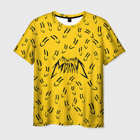 Мужская футболка 3D с принтом Пошлая Молли Смайлики в Кировске, 100% полиэфир | прямой крой, круглый вырез горловины, длина до линии бедер | pop | punk | rock | желтый | лого | панк | паттерн | поп | рок | смайл | смайлик