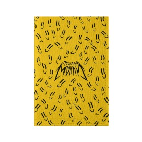 Обложка для паспорта матовая кожа с принтом Пошлая Молли Смайлики в Кировске, натуральная матовая кожа | размер 19,3 х 13,7 см; прозрачные пластиковые крепления | pop | punk | rock | желтый | лого | панк | паттерн | поп | рок | смайл | смайлик