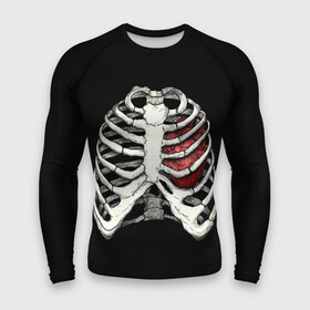 Мужской рашгард 3D с принтом My Heart в Кировске,  |  | Тематика изображения на принте: bone | bones | chest | heart | hearts | love | organ | organs | ribs | skeleton | x ray | грудная клетка | кости | кость | орган | органы | ребра | рентген | сердца | сердце | скелет