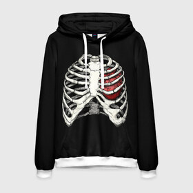 Мужская толстовка 3D с принтом My Heart в Кировске, 100% полиэстер | двухслойный капюшон со шнурком для регулировки, мягкие манжеты на рукавах и по низу толстовки, спереди карман-кенгуру с мягким внутренним слоем. | Тематика изображения на принте: bone | bones | chest | heart | hearts | love | organ | organs | ribs | skeleton | x ray | грудная клетка | кости | кость | орган | органы | ребра | рентген | сердца | сердце | скелет