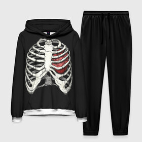 Мужской костюм 3D (с толстовкой) с принтом My Heart в Кировске,  |  | bone | bones | chest | heart | hearts | love | organ | organs | ribs | skeleton | x ray | грудная клетка | кости | кость | орган | органы | ребра | рентген | сердца | сердце | скелет