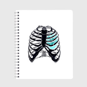 Тетрадь с принтом X-Ray в Кировске, 100% бумага | 48 листов, плотность листов — 60 г/м2, плотность картонной обложки — 250 г/м2. Листы скреплены сбоку удобной пружинной спиралью. Уголки страниц и обложки скругленные. Цвет линий — светло-серый
 | Тематика изображения на принте: bone | bones | chest | heart | hearts | love | organ | organs | ribs | skeleton | x ray | грудная клетка | кости | кость | орган | органы | ребра | рентген | сердца | сердце | скелет