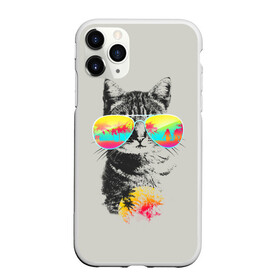 Чехол для iPhone 11 Pro Max матовый с принтом Котик В Очках в Кировске, Силикон |  | cat | kitten | meow | rest | summer | картинка | картинки | кот | котенок | котик | кошка | лето | мяу | отдых | очки | прикольная | прикольные