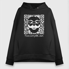 Женское худи Oversize хлопок с принтом MR ROBOT в Кировске, френч-терри — 70% хлопок, 30% полиэстер. Мягкий теплый начес внутри —100% хлопок | боковые карманы, эластичные манжеты и нижняя кромка, капюшон на магнитной кнопке | darknet | hack | hacker | mr.robot | robot | взломщик | даркнет | мистер робот | программист | робот | хакер