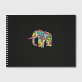 Альбом для рисования с принтом Слон в Кировске, 100% бумага
 | матовая бумага, плотность 200 мг. | elephant | индия | мозаика | слоник | хобот