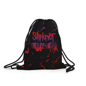 Рюкзак-мешок 3D с принтом SLIPKNOT в Кировске, 100% полиэстер | плотность ткани — 200 г/м2, размер — 35 х 45 см; лямки — толстые шнурки, застежка на шнуровке, без карманов и подкладки | slipknot | алессандро вентурелла | джей вайнберг | джеймс рут | кори тейлор | крэйг джонс | мик томсон | петля | сид уилсон | скользящий узел | слипкнот | удавка | шон крэхан