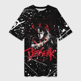 Платье-футболка 3D с принтом guts berserk blood black в Кировске,  |  | anime | anime berserk | berserk | knight | manga | аниме | аниме берсерк | берсерк | манга | рыцарь